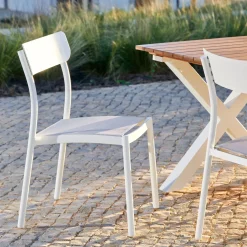 CASA Mavas Silla Apilable Blanco| Sillas De Jardín