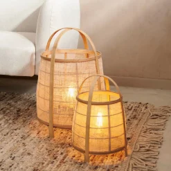 CASA Maya Lampara De Mesa Natural| Lamparas De Mesa
