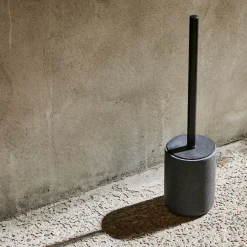 CASA Moon Cepillo Wc En Soporte Negro, Gris Oscuro| Accesorios Water