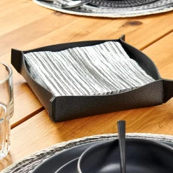 CASA Nappa Servilletero Negro| Soportes De Servilletas