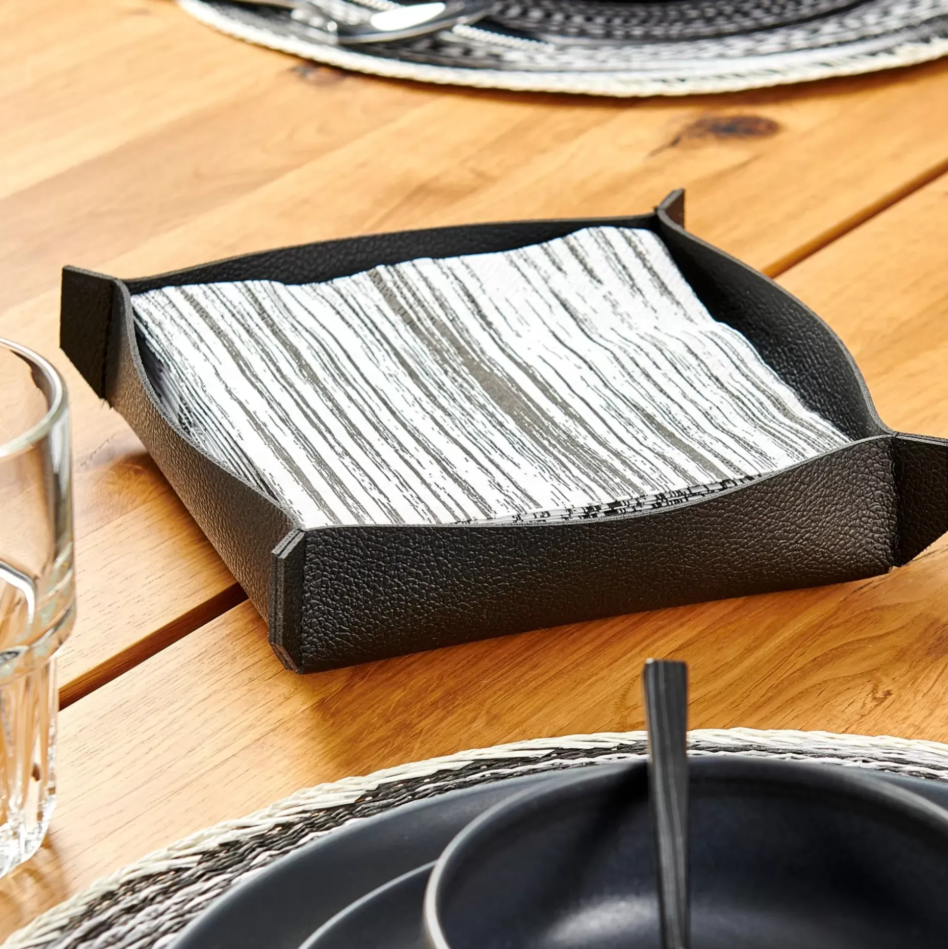 CASA Nappa Servilletero Negro| Soportes De Servilletas