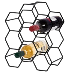 CASA Nau Botellero Para 9 Botellas Negro| Accesorios Vino