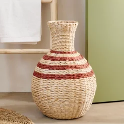 CASA Nepal Florero Marron, Natural, Rojo Oscuro| Floreros