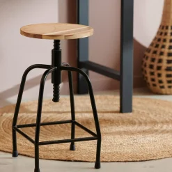 CASA New Bedford Taburete Negro, Natural| Taburetes