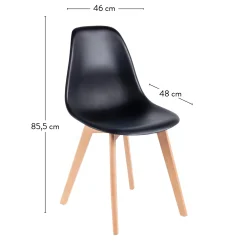 CASA New Mats Silla De Comedor Negro| Sillas De Comedor