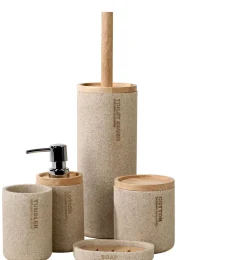 CASA New Resin Cepillo Wc En Soporte Natural| Accesorios Water