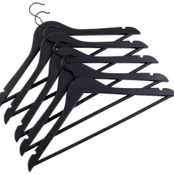 CASA New Wood Perchas Juego De 5 Negro| Perchas
