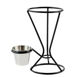 CASA Njam Xl Soporte Recipient Salsa Negro, Plateado| Aperitivo Y Tapas