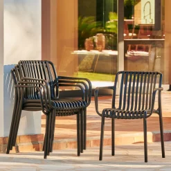 CASA Nomi Silla Negro| Sillas De Jardín