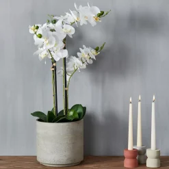 CASA Orchid Orquidea En Maceta Blanco| Plantas Artificiales