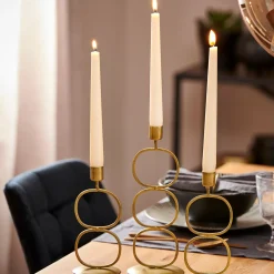 CASA Oval Portavelas Dorado| Candelabros