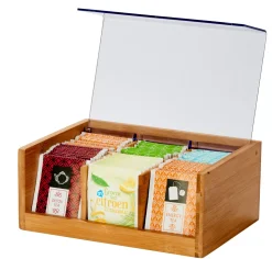 CASA Panda Caja Para Te 6 Compart. Transparente, Natural| Accesorios De Té