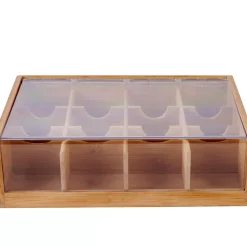 CASA Panda Caja Para Te 12 Compartim. Natural| Accesorios De Té