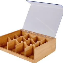 CASA Panda Caja Para Te 12 Compartim. Natural| Accesorios De Té