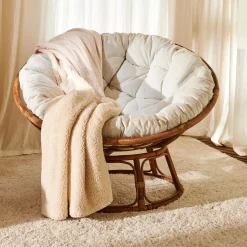CASA Papasan Silla Natural, Blanco Apagado| Sillones