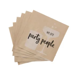 CASA Party People Paquete De 20 Servilletas Beis| Servilletas