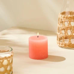 CASA Rustic Vela Estriada Naranja| Velas