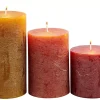 CASA Rustic Velas Juego De 3 Verde, Crema, Morado Claro| Velas