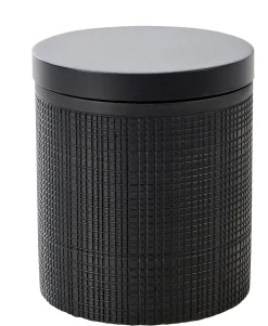 CASA Samourai Soporte De Algodones Con Tapa Negro| Accesorios De Tocador