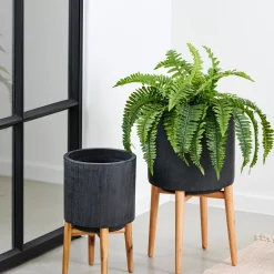 CASA Scuro Macetero Negro| Soportes Para Plantas