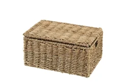 CASA Seagrass Caja De Almacenaje M Con Tapa Natural| Cestas De Almacenaje