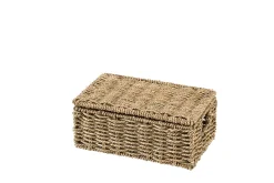 CASA Seagrass Cesta Almacenaje S Con Tapa Natural| Cestas De Almacenaje