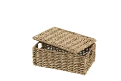 CASA Seagrass Cesta Almacenaje S Con Tapa Natural| Cestas De Almacenaje