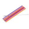 CASA Slurp Pajitas Reutiliz Juego De 6 Mezcla De 3 Colores Naranja, Morado, Rosa| Accesorios Coctéles