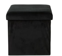 CASA Stor Puf Plegable Funcion Almac. Negro| Pufs De Almacenaje
