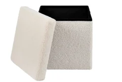 CASA Stor Puf Plegable Funcion Almac. Blanco| Pufs De Almacenaje