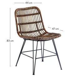 CASA Sumatra Silla De Comedor Negro, Marron| Sillas De Comedor