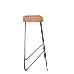 CASA Teak Taburete Bar Negro, Natural| Taburetes De Bar