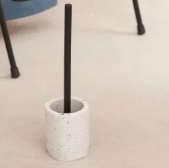 CASA Terrazzo Cepillo Wc En Soporte Blanco| Accesorios Water
