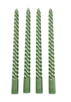 CASA Twist Velas Retorcidas Juego De 4 Verde| Velas