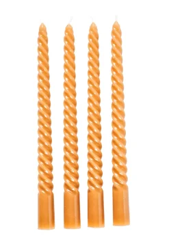 CASA Twist Velas Retorcidas Juego De 4 Naranja| Velas