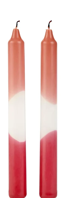 CASA Two Velas Juego De 2 Blanco, Rojo, Multicolor, Color Rosa Viejo| Velas