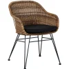 CASA Vienna Silla Comedor Negro, Natural| Sillas De Jardín