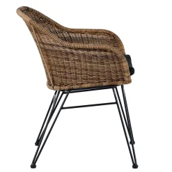 CASA Vienna Silla Comedor Negro, Natural| Sillas De Jardín