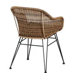 CASA Vienna Silla Comedor Negro, Natural| Sillas De Jardín