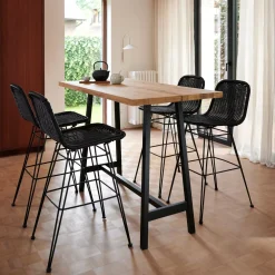 CASA Vienna Silla De Bar Negro| Sillas De Jardín
