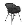 CASA Vienna Silla De Comedor Asiento Negro| Sillas De Jardín