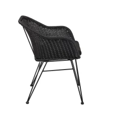 CASA Vienna Silla De Comedor Asiento Negro| Sillas De Jardín