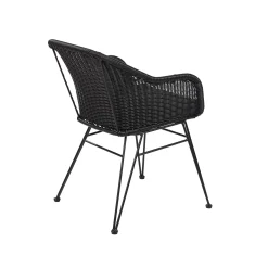 CASA Vienna Silla De Comedor Asiento Negro| Sillas De Jardín