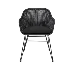 CASA Vienna Silla De Comedor Asiento Negro| Sillas De Jardín