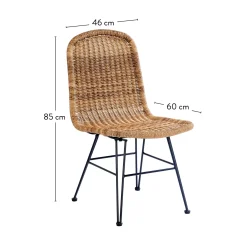 CASA Vienna Silla De Comedor Negro, Natural| Sillas De Jardín