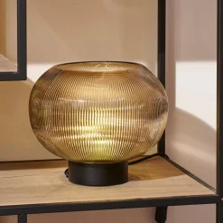 CASA Vinto Lampara De Mesa Ambar Transparente| Lamparas De Mesa