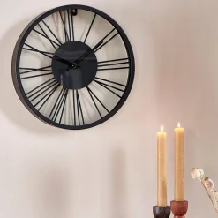 CASA Wheel Reloj De Pared Negro| Campanas