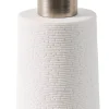 CASA White Elegance Dispensador De Jabon Blanco, Plateado| Accesorios De Tocador