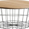 CASA Wire Xl Mesa Auxiliar Xl Negro, Natural| Mesas De Salón