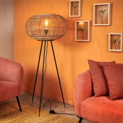 CASA Zanzi Lampara De Pie E27 Natural| Lamparas De Pie